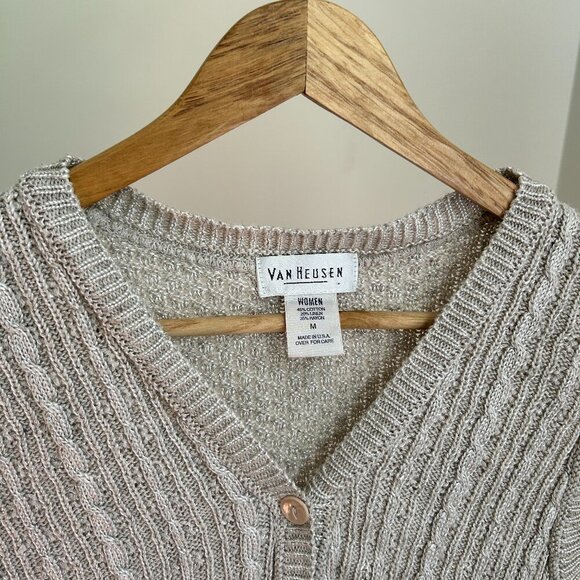 Van Heusen Vintage Women's Beige Knitted Sweater Vest - Medium - Picture 1 of 8